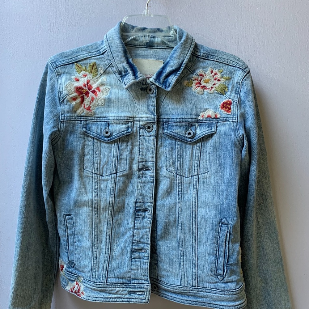 Sundance Embroidered Denim Jacket xs